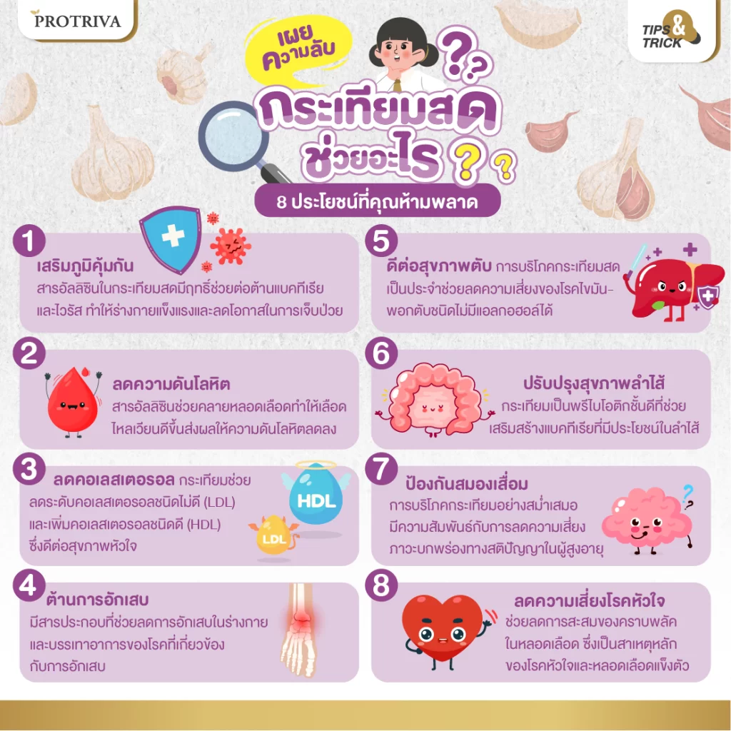 สรุป เผยความลับ กระเทียมสด ช่วยอะไร 8 ประโยชน์ที่คุณห้ามพลาด