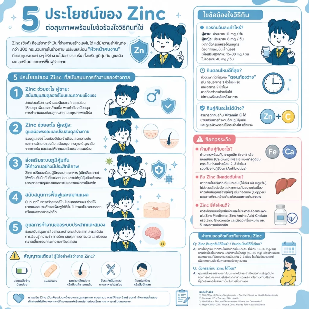 สรุป zinc สรรพคุณ