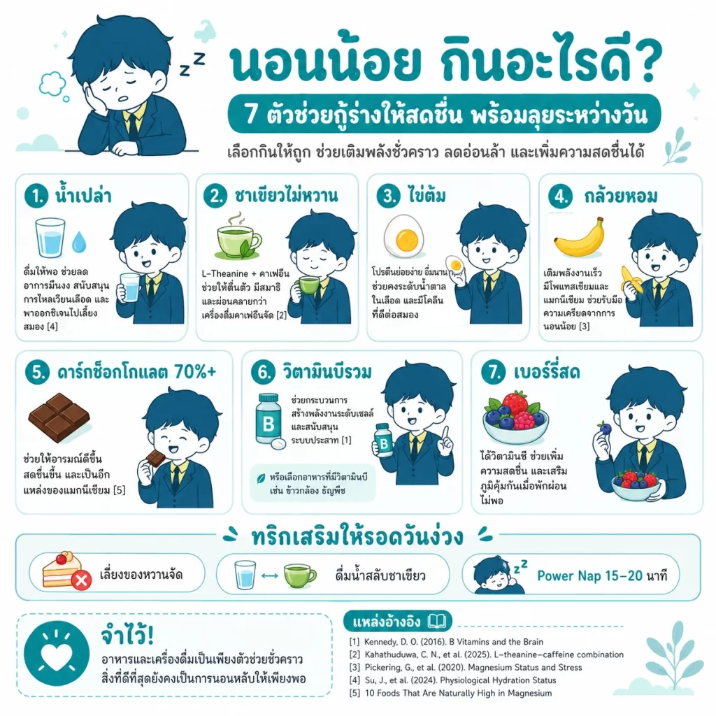 สรุป นอนน้อย กินอะไรดี