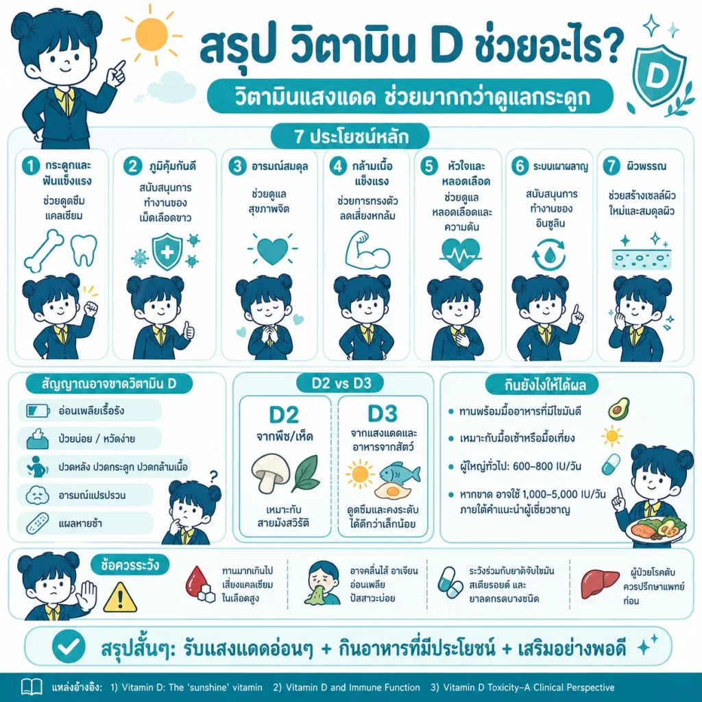 สรุป วิตามิน D ช่วยอะไร