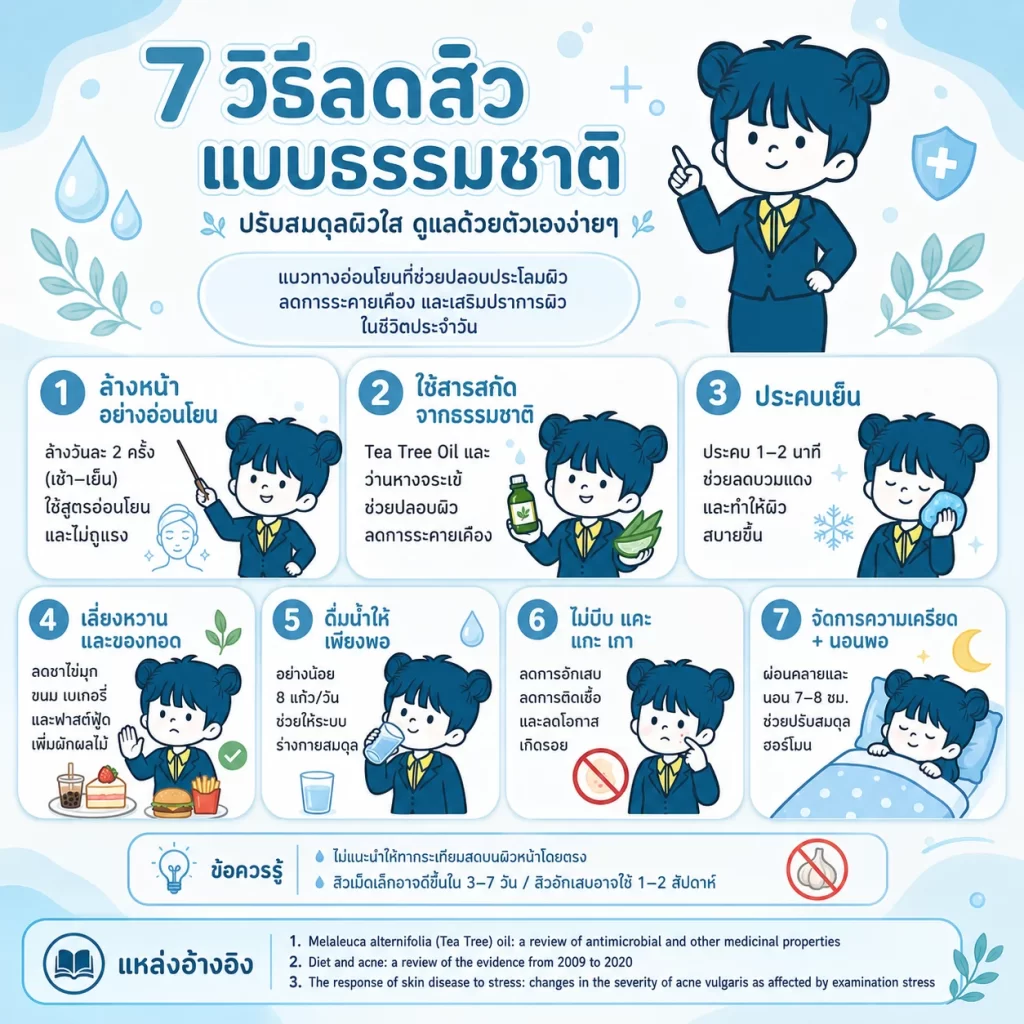 สรุป วิธีลดสิว แบบธรรมชาติ