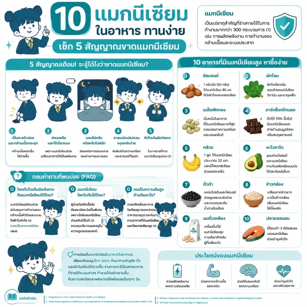 สรุป แมกนีเซียม ในอาหาร