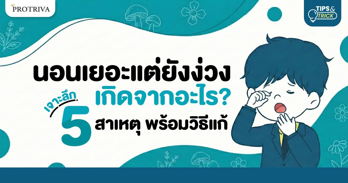 นอนเยอะแต่ยังง่วง เกิดจากอะไร เจาะลึก 5 สาเหตุ พร้อมวิธีแก้